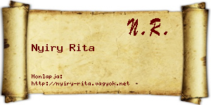 Nyiry Rita névjegykártya