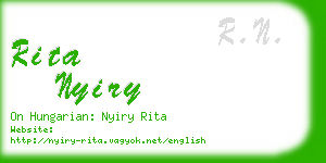 rita nyiry business card